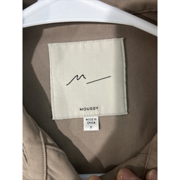 Moussy Button Down Shirt Womens Sz M/L Tan Boyfriend Oversized Western City Chic - Picture 5 of 9